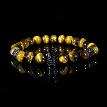 Golden Tiger Crown Bracelet – Natural Tiger Eye Luxury Edition