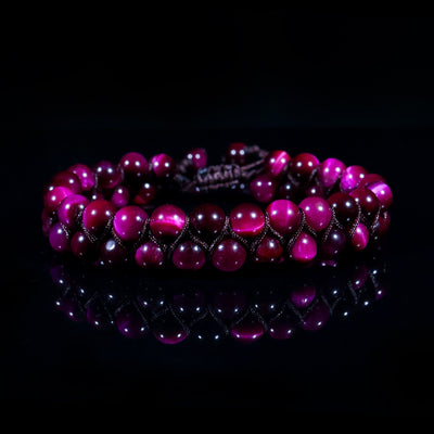 Crimson Aura Macramé Bracelet