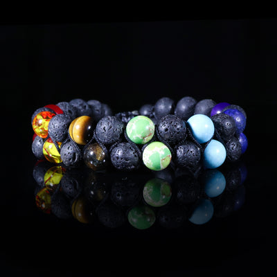 Seven Chakra Lava Stone Bracelet – Energy Balance & Natural Healing Edition