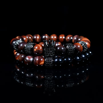 Imperial Tiger Eye Crown Bracelet