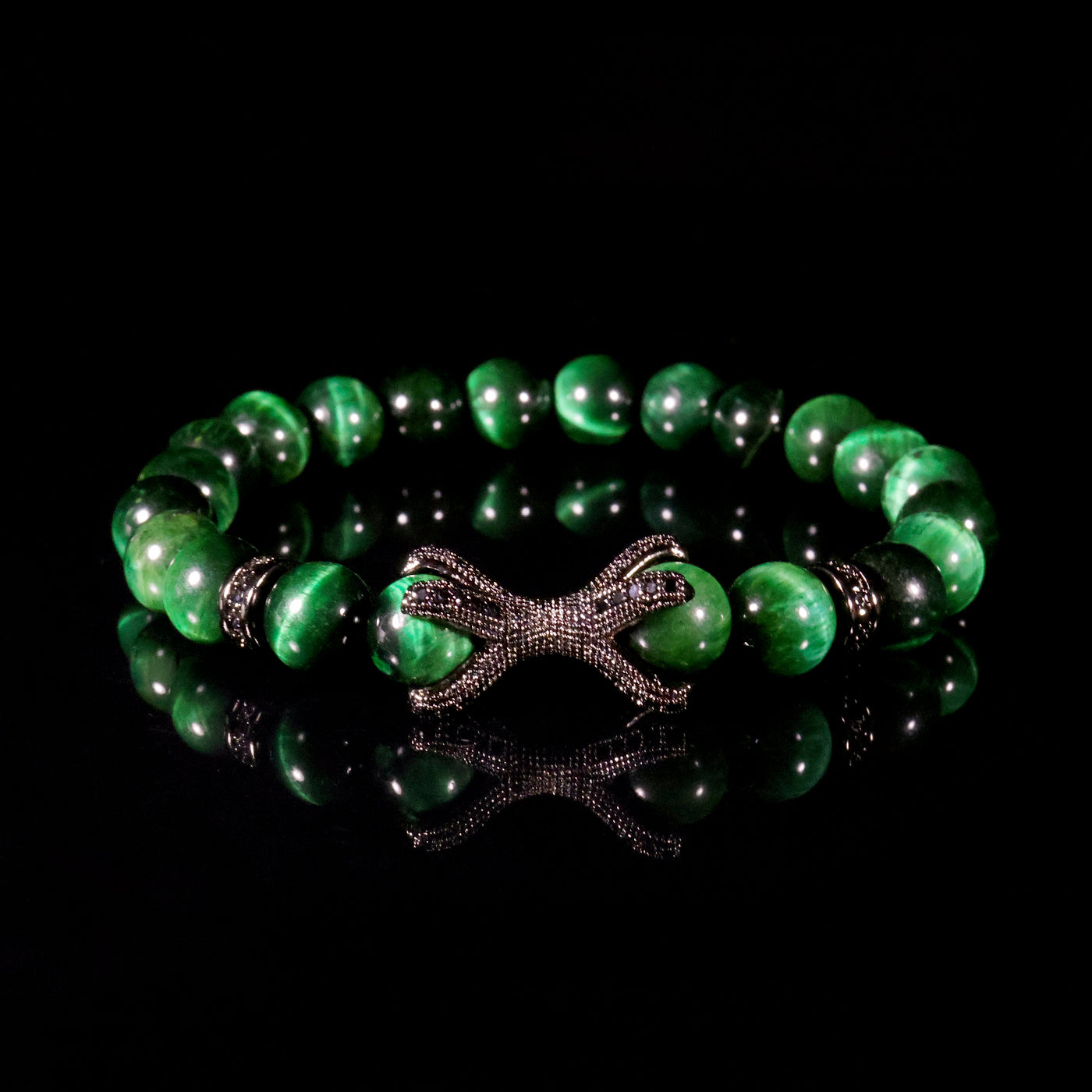 Emerald Predator Bracelet – Green Onyx Claw Edition