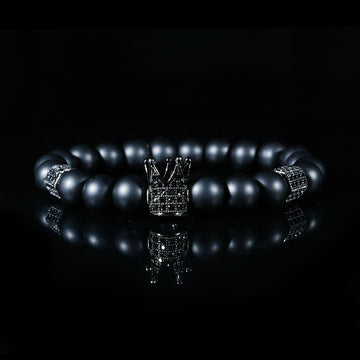 Midnight King Bracelet – Matte Black Crown Edition
