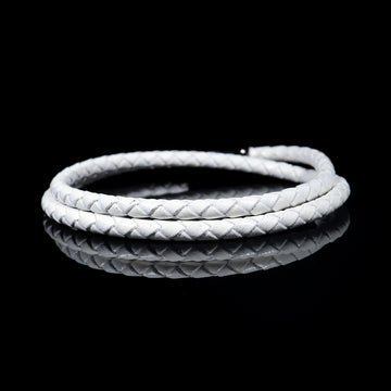 White Braided Leather Bracelet – Pure. Powerful. Refined.