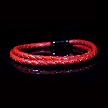 Red Braided Leather Bracelet – Bold by Design