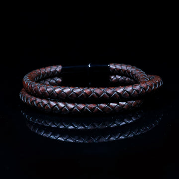 Brown Braided Leather Bracelet – Timeless Strength