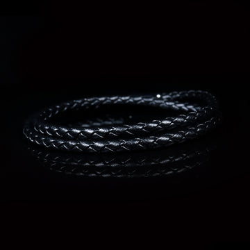 Black Braided Leather Bracelet – Pure Authority