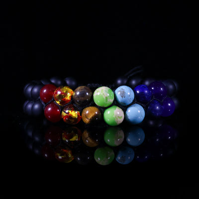 7 Chakra Energy Balance Bracelet – Premium Multi-Stone Woven Edition