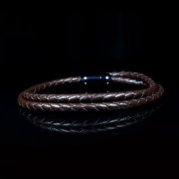 Brown Braided Leather Bracelet – Timeless Strength