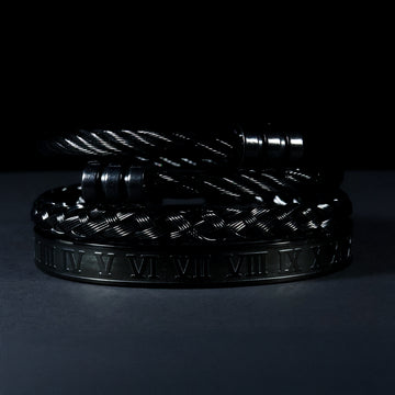 Black Rope Bracelet with Roman Numerals – Power in Precision