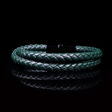 Green Braided Leather Bracelet – Refined Strength