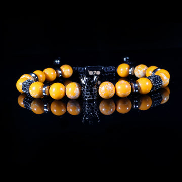 Crown Golden Yellow Stone Bracelet