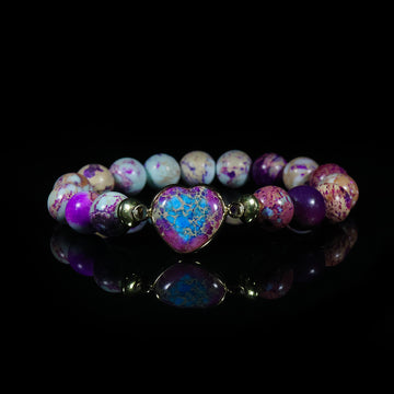 Purple Harmony Heart Bracelet – Elegance • Balance • Feminine Power