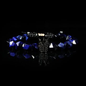 Diamond-Cut Blue Stone Bracelet