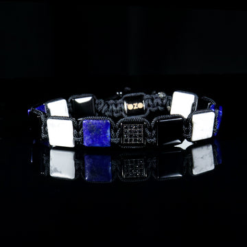 OZO Square Trinity Stone Macramé Bracelet