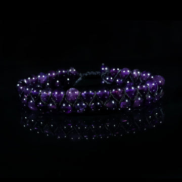 Amethyst Noir Macramé Bracelet