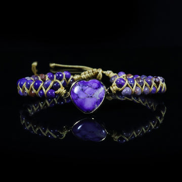 Royal Amethyst Heart Bracelet – Intuition • Elegance • Inner Strength