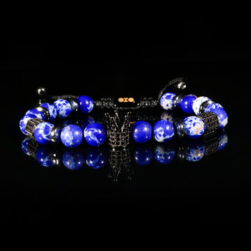 Crown Royal Blue Marbled Stone Bracelet