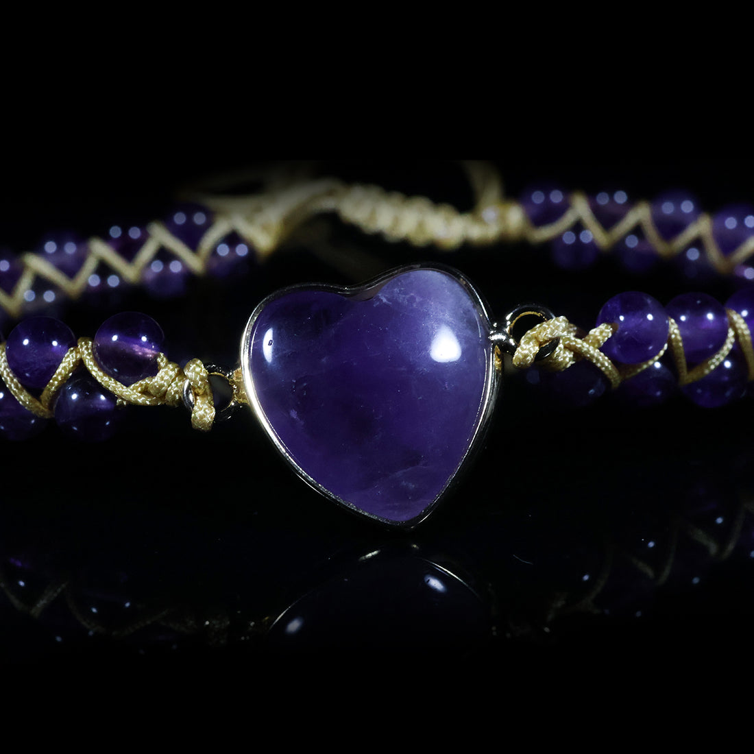 Royal Amethyst Heart Bracelet – Calm • Clarity • Confidence