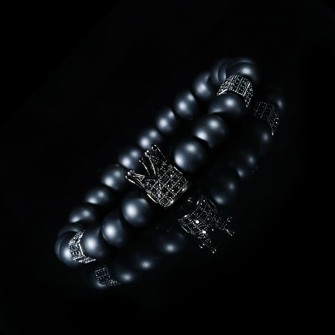Midnight King Bracelet – Matte Black Crown Edition