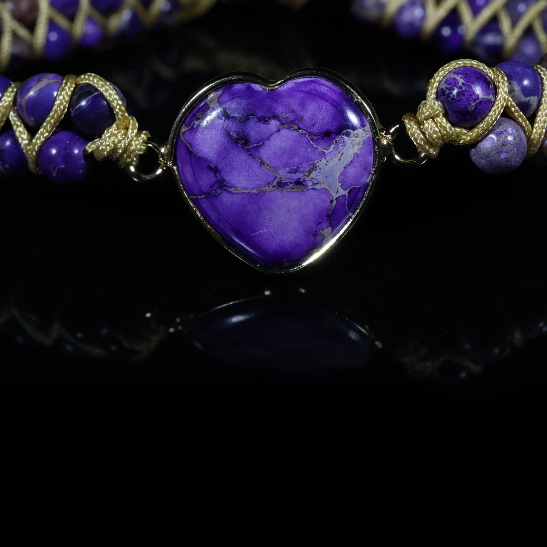 Royal Amethyst Heart Bracelet – Intuition • Elegance • Inner Strength