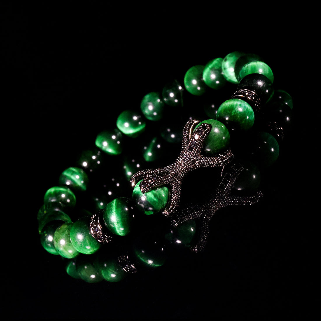 Emerald Predator Bracelet – Green Onyx Claw Edition