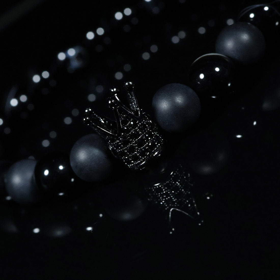 Obsidian Crown Bracelet