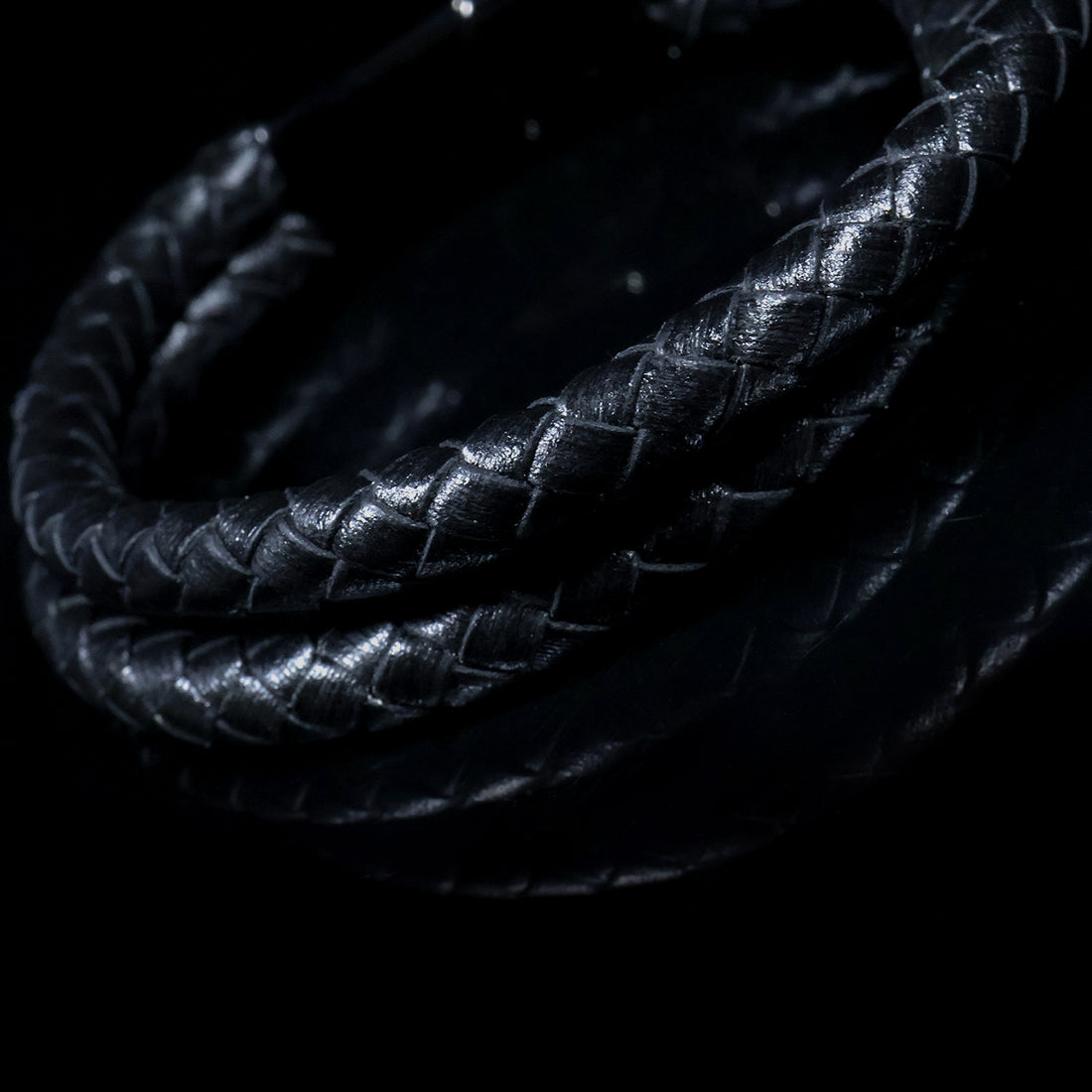 All-Black Braided Leather Bracelet – Timeless Power