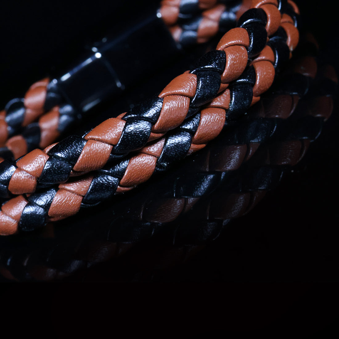 Two-Tone Braided Leather Bracelet – Bold Balance