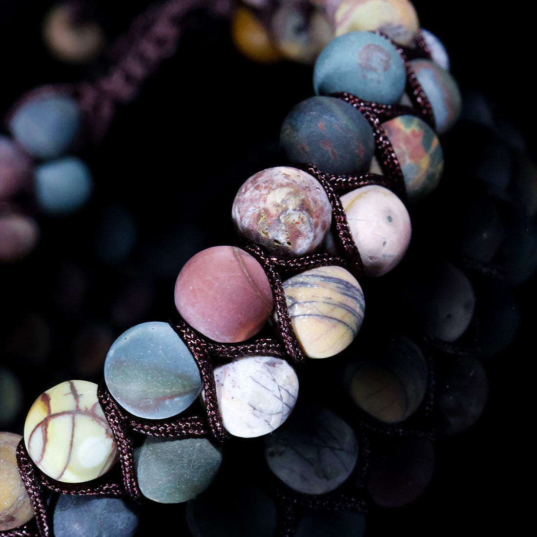 Multi-Stone Harmony Macramé Bracelet