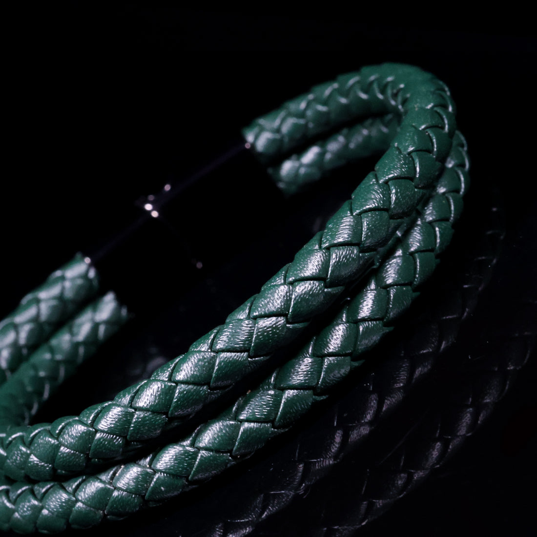 Green Braided Leather Bracelet – Refined Strength
