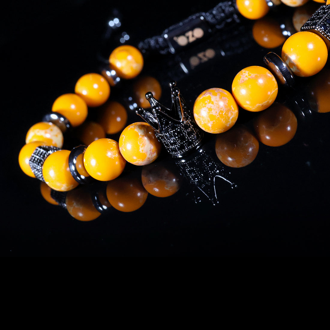 Crown Golden Yellow Stone Bracelet