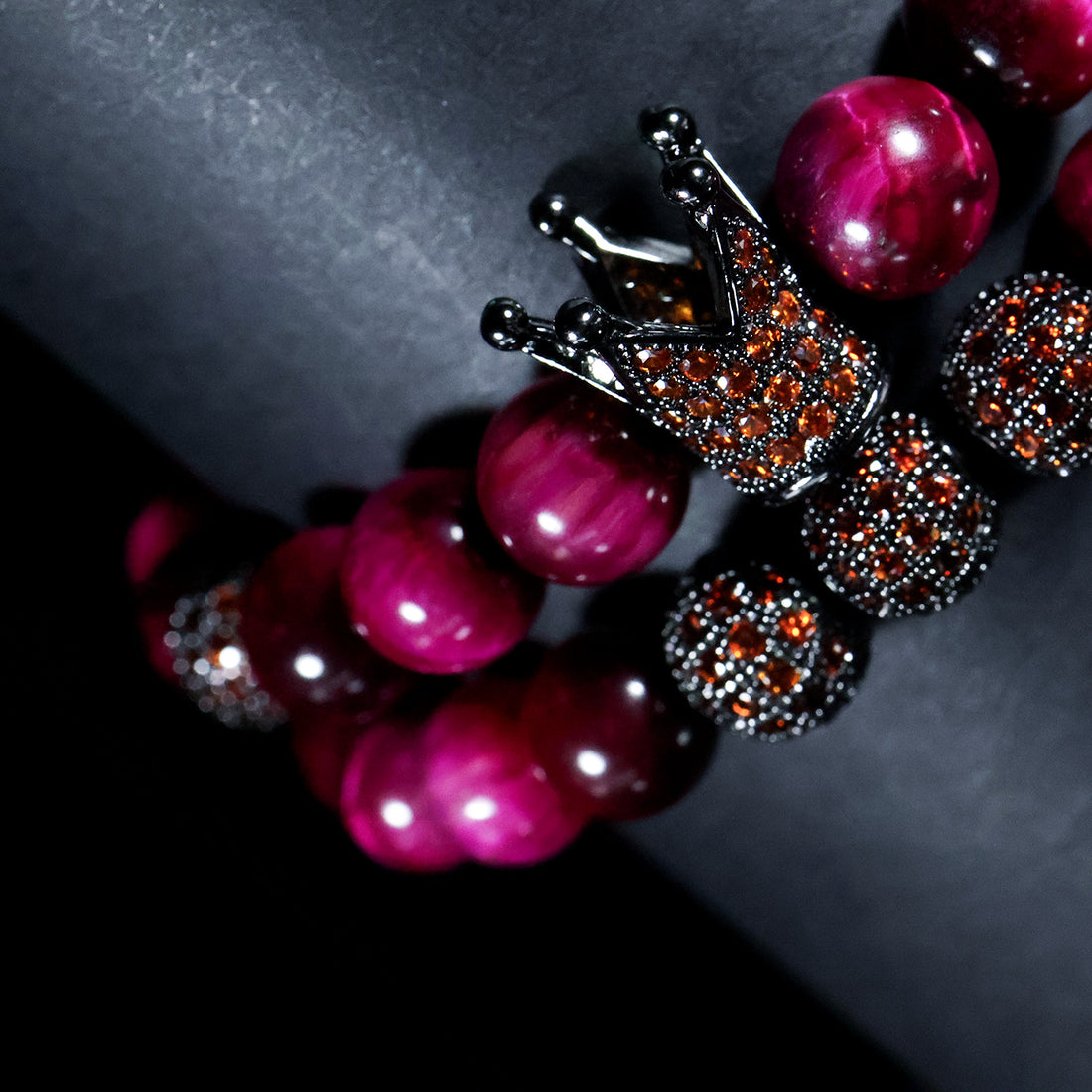 Crimson Crown Tiger Eye Bracelet
