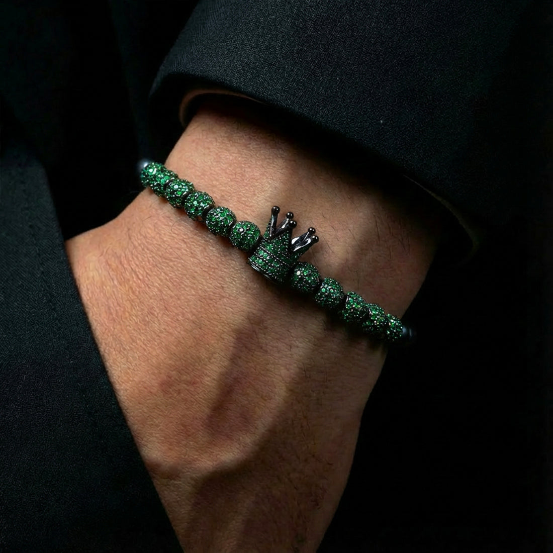 Emerald Crown Bracelet – Luxury Men's Signature Edition