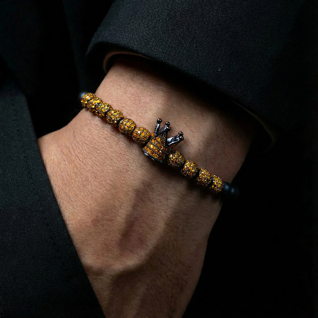Imperial Amber Crown Bracelet – Luxury Men’s Signature Piece