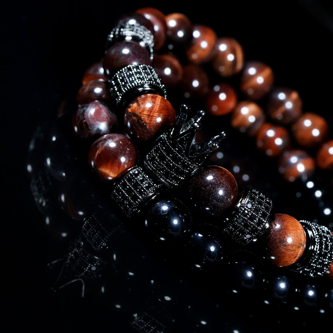 Imperial Tiger Eye Crown Bracelet