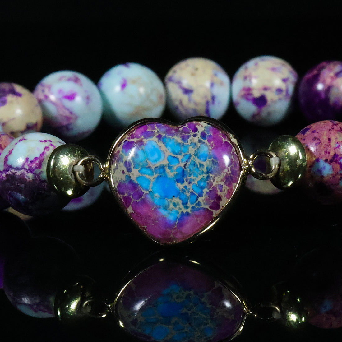 Purple Harmony Heart Bracelet – Elegance • Balance • Feminine Power