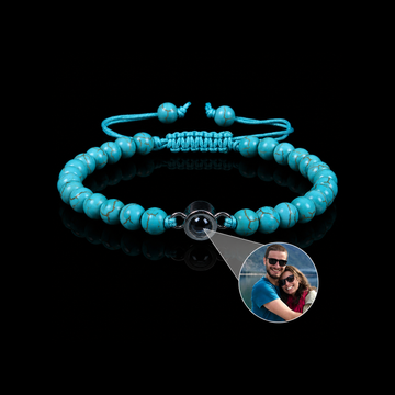 Personalized Turquoise Photo Projection Bracelet