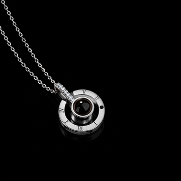 Personalized Silver Photo Projection Necklace