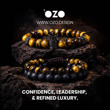OZO Tiger Eye Crown Bracelet (GIFT SET)