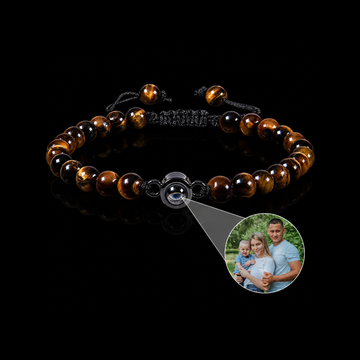 Personalized Tiger Eye Photo Projection Bracelet