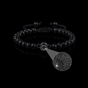 Personalized Black Onyx Photo Projection Bracelet